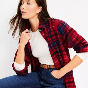 LOFT red plaid flannel